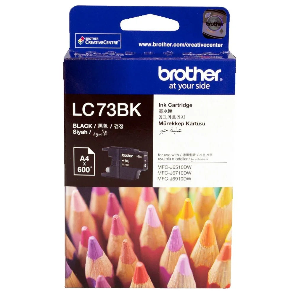 Brother Lc-73 Black, Cyan, Magenta & Yellow Ink Cartridge Set 73, LC73BK, LC73C, LC73M, LC73Y - eBuy UAE
